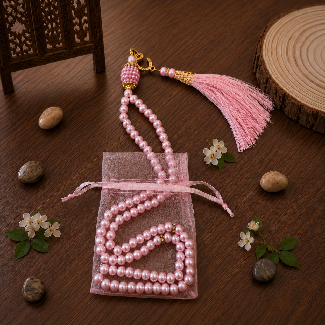 Tasbih – Islamische Gebetskette im Geschenkbeutel